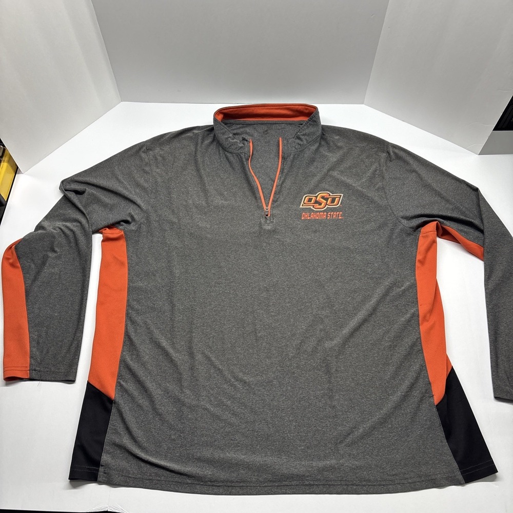 OSU Oklahoma State Cowboys Gray Champion 1/4 Zip Pullover Shirt Mens XL